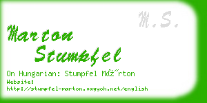 marton stumpfel business card